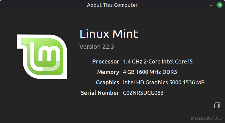 macabout on Linux Mint